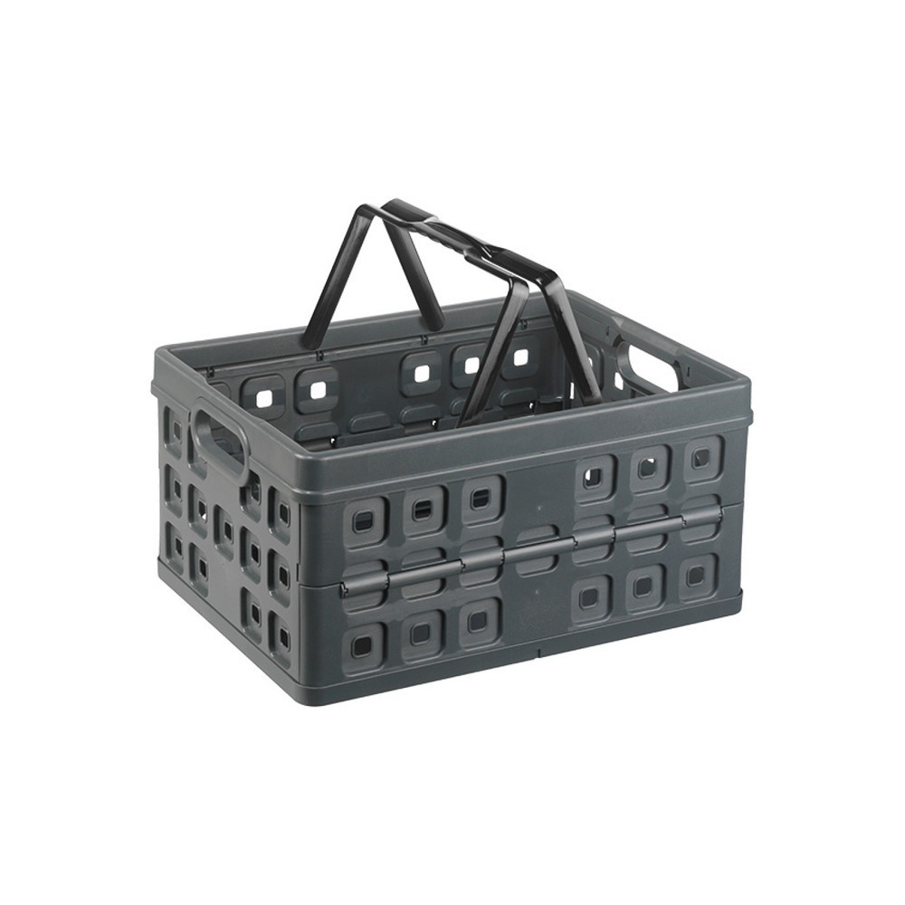 Vouwbox helit "the flap line", met draaggreep, draagvermogen 30 kg, 32 liter, antraciet Product afbeelding: Vouwbox helit "the flap line", met draaggreep, draagvermogen 30 kg, 32 liter, antraciet