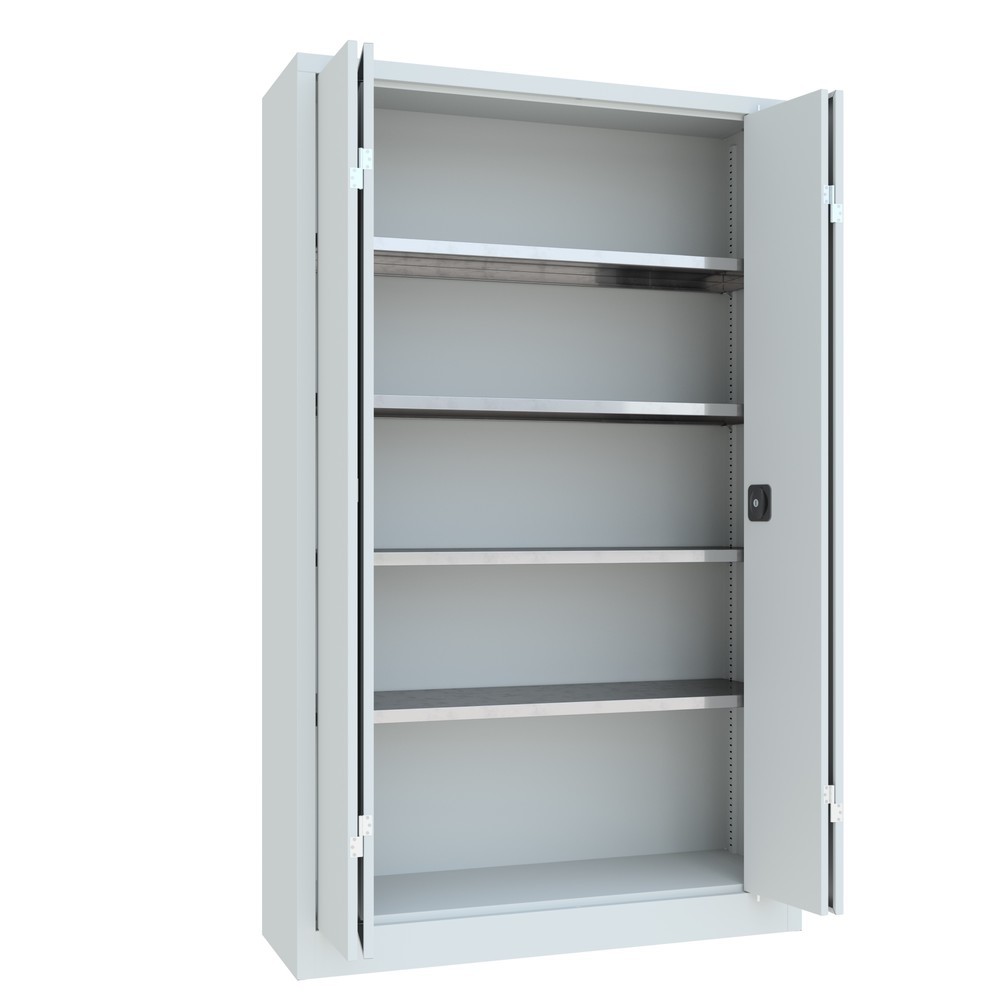 Productafbeelding nr. 10: Vouwdeurkast PAVOY met 4 legborden, hxbxd 1.950 x 1.200 x 400 mm, lichtgrijs, lichtgrijs