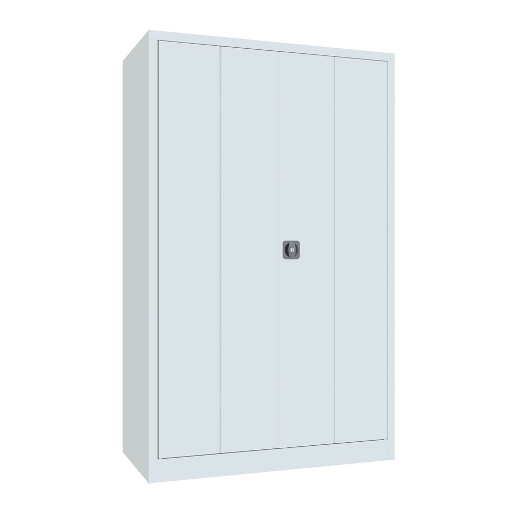 Productafbeelding nr. 1: Vouwdeurkast PAVOY met 4 legborden, hxbxd 1.950 x 1.200 x 600 mm, lichtgrijs, lichtgrijs