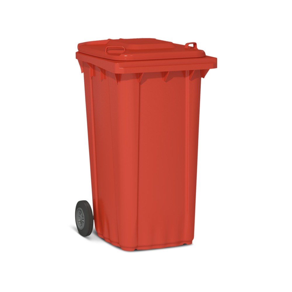 Product afbeelding: Vuilnisbak van kunststof met wielen, 240 liter, rood