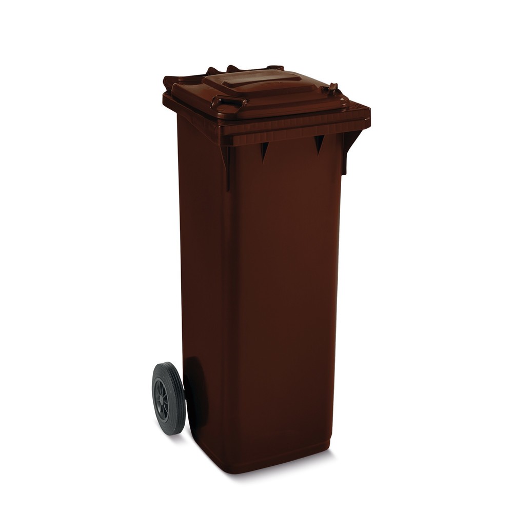 Product afbeelding: Vuilnisbak van kunststof met wielen, 240 liter, bruin
