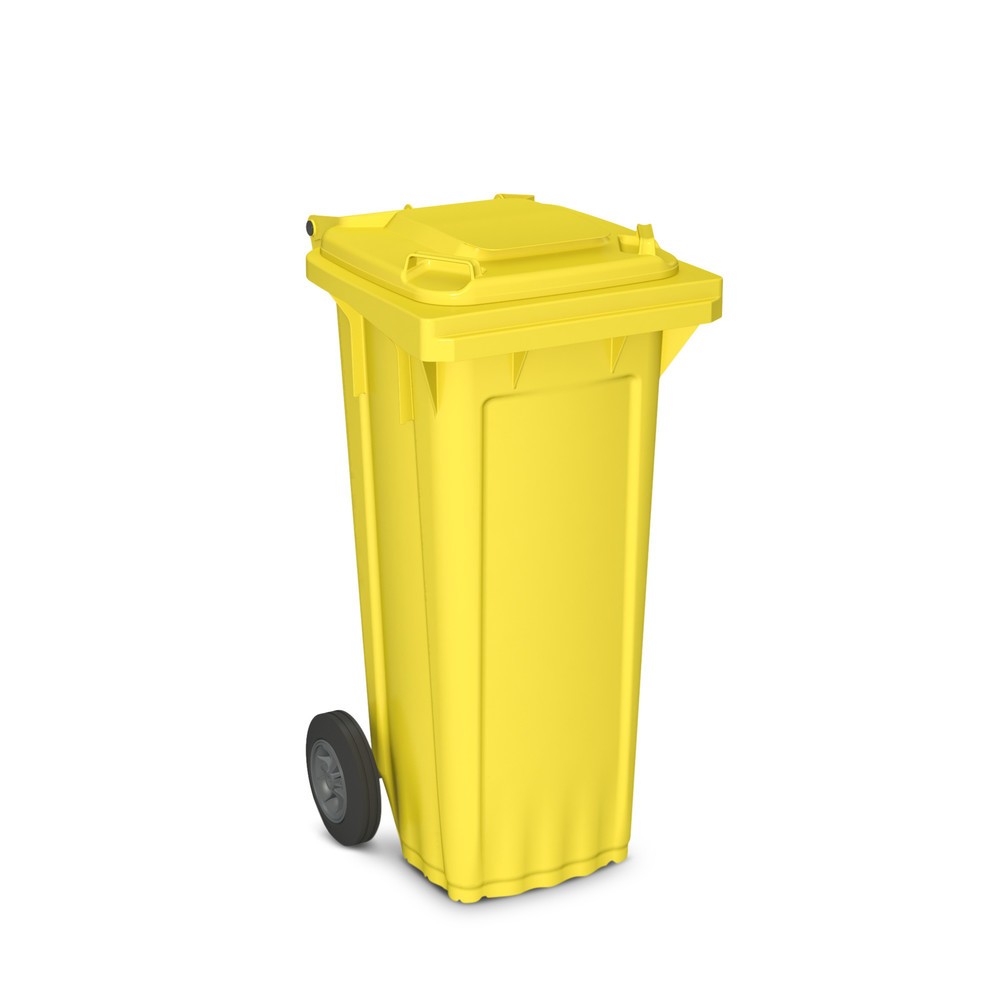 Product afbeelding: Vuilnisbak van kunststof met wielen, 80 liter, geel