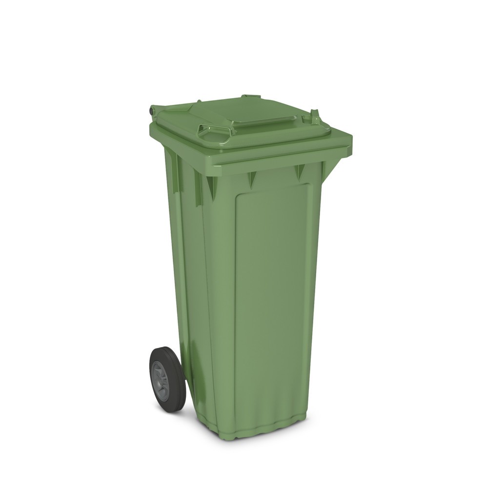 Product afbeelding: Vuilnisbak van kunststof met wielen, 120 liter, groen