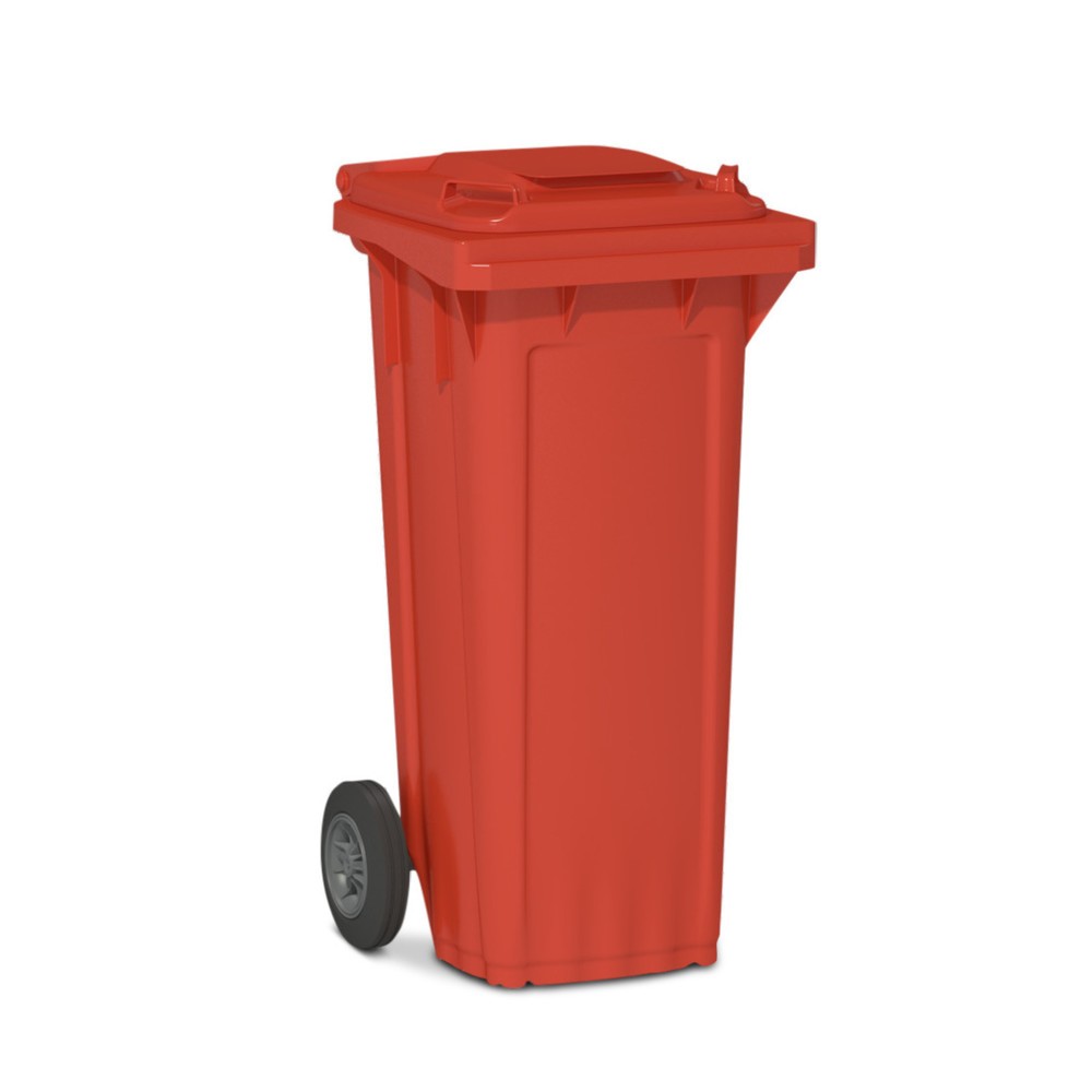 Product afbeelding: Vuilnisbak van kunststof met wielen, 80 liter, rood