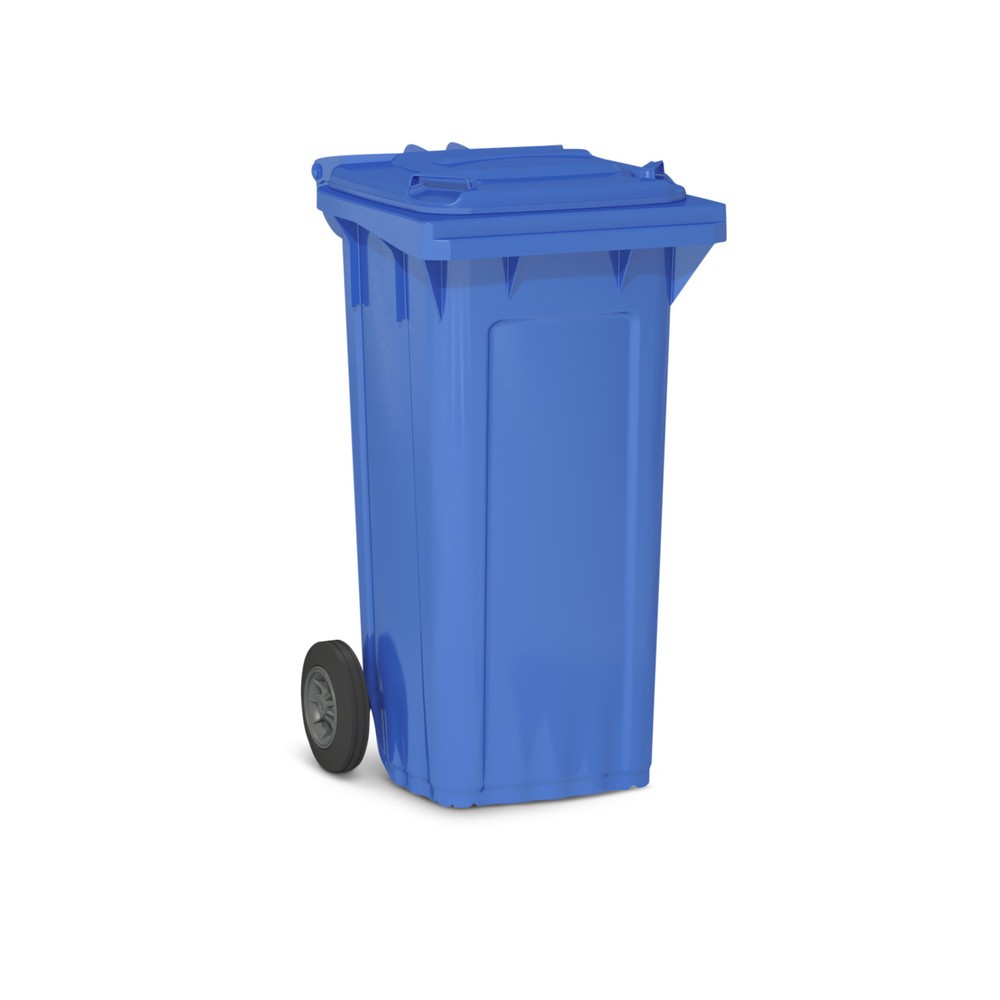 Product afbeelding: Vuilnisbak van kunststof met wielen, 120 liter, blauw