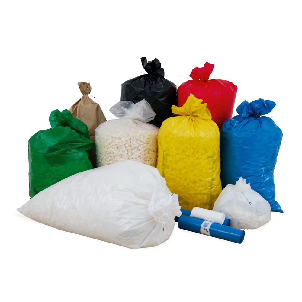 Product afbeelding: Vuilniszakken Premium 120 l, 25 st/rol, 50 st/VE, uit papier, bruin, met opdruk