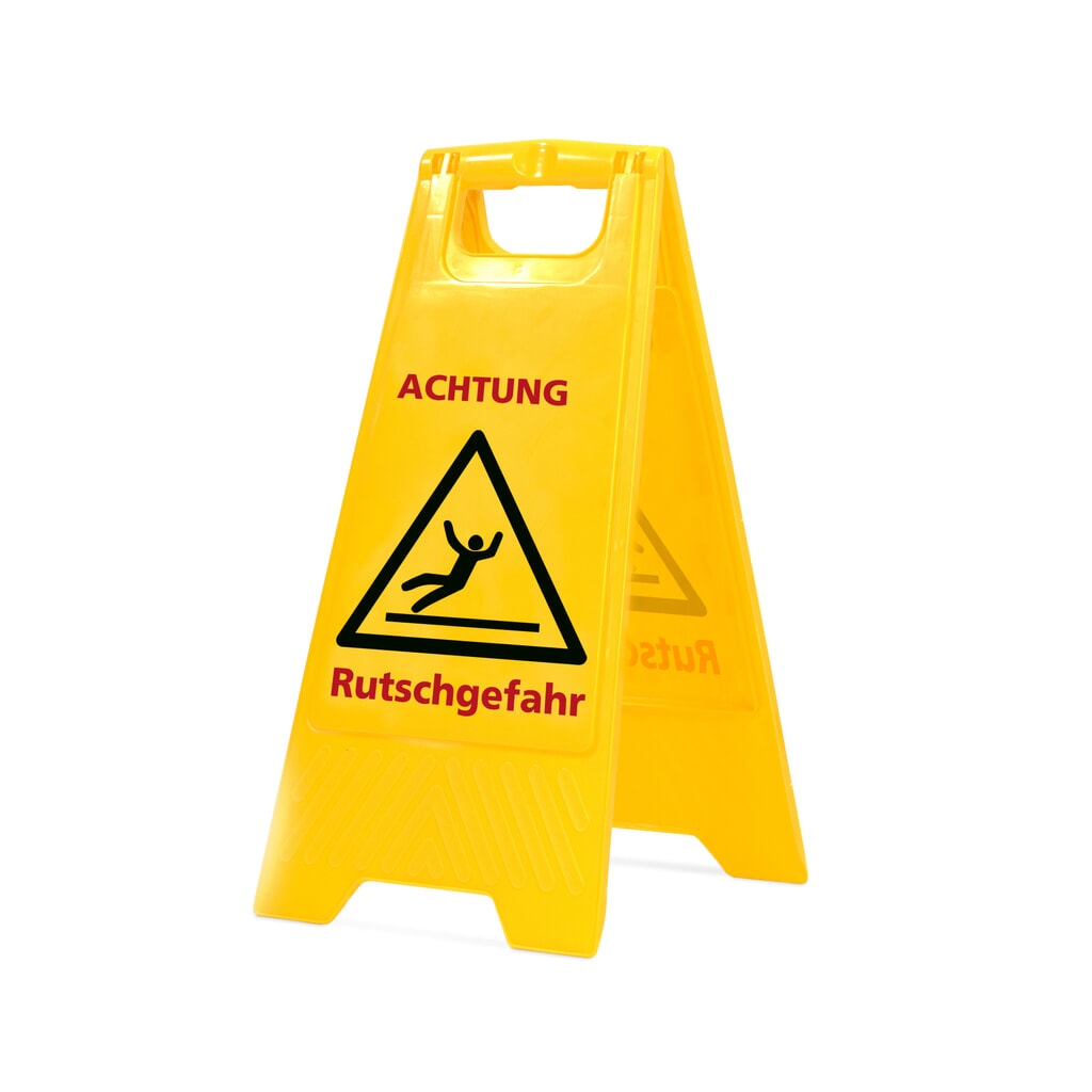 Waarschuwingsbord “Achtung Rutschgefahr!”, hoogte 590 mm Product afbeelding: Waarschuwingsbord “Achtung Rutschgefahr!”, hoogte 590 mm