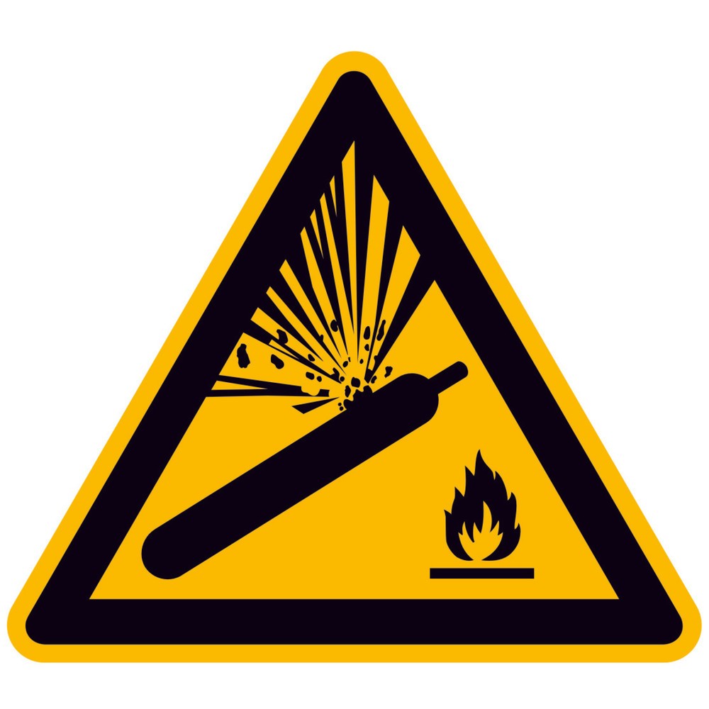 Product afbeelding: Waarschuwing voor gasflessen, zijdelengte 100 mm, folie