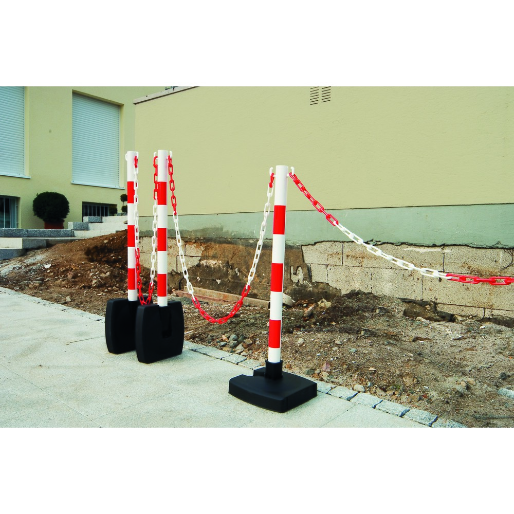 Productafbeelding nr. 3: Waarschuwingsstandaardset met ketting MORAVIA GUARDA-Flex, 4 staanders + 10 m ketting, rood/wit