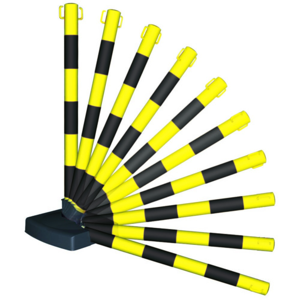 Productafbeelding nr. 2: Waarschuwingsstandaardset met ketting MORAVIA GUARDA-Flex, 4 staanders + 10 m ketting, zwart/geel