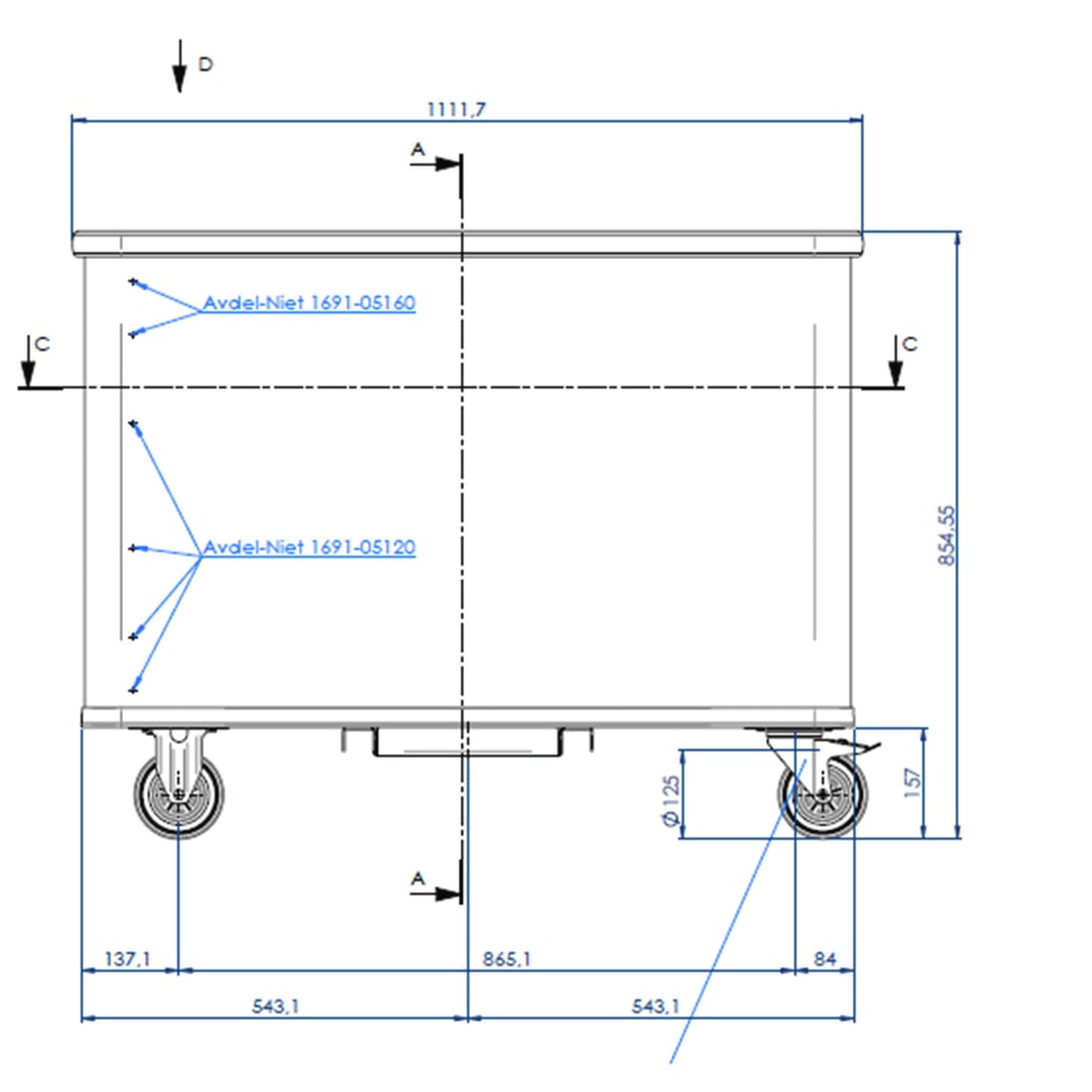 Productafbeelding nr. 4: Wagen met verende bodem, aluminium, volume 380 l