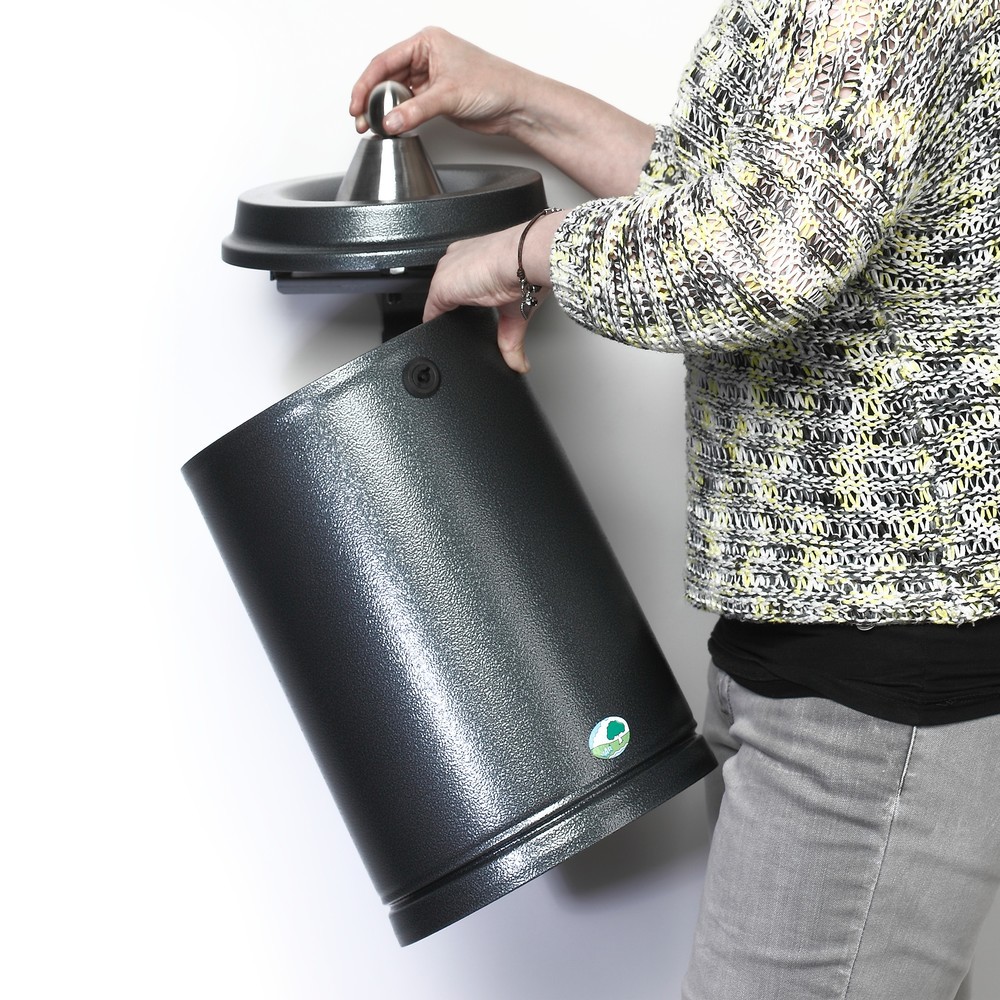 Productafbeelding nr. 2: Wandasbak VAR®, plaatstaal, 15 liter, antiek zilver