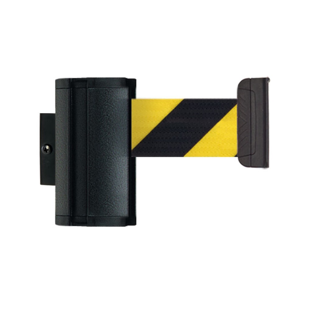 Product afbeelding: Wandafzetband L om in te haken, lengte 3,7 m, zwart/geel diagonaal gestreept