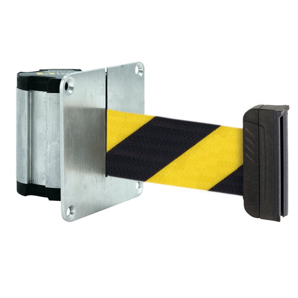 Product afbeelding: Wandafzetband M met magnetisch eindstuk, lengte 2,3 m, zwart/geel diagonaal gestreept