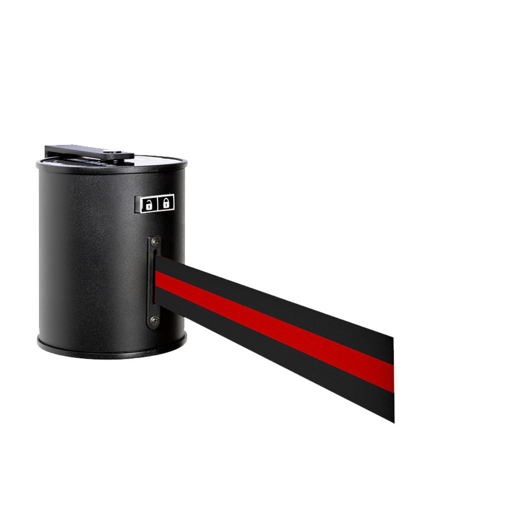 Productafbeelding nr. 1: Wandafzetband RS-GUIDESYSTEMS® met metalen behuizing, uittreklengte 20 m, zwart/rood horizontaal gestreept