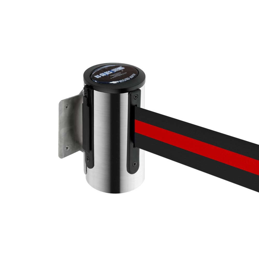 Product afbeelding: Wandafzetband RS-GUIDESYSTEMS®, roestvrij staal, uittreklengte 2,3 m, zwart/rood horizontaal gestreept
