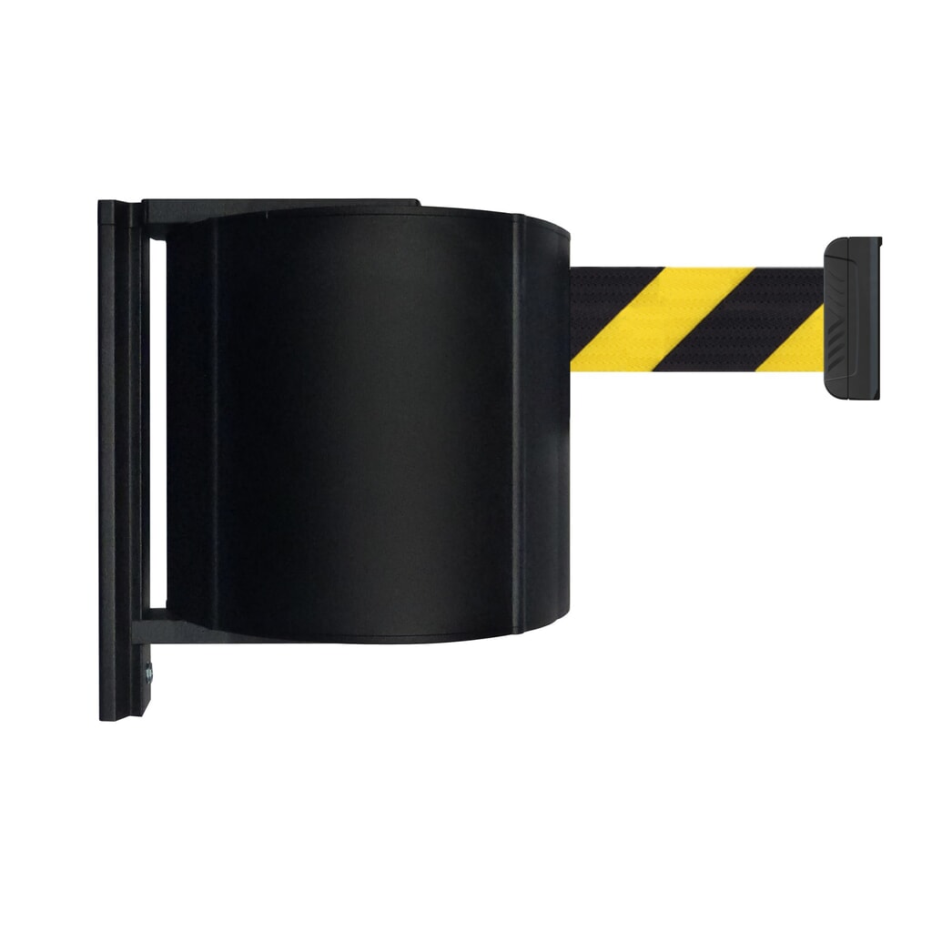 Wandafzetband XXL met magnetisch eindstuk, lengte 10 m, zwart/geel diagonaal gestreept Product afbeelding: Wandafzetband XXL met magnetisch eindstuk, lengte 10 m, zwart/geel diagonaal gestreept