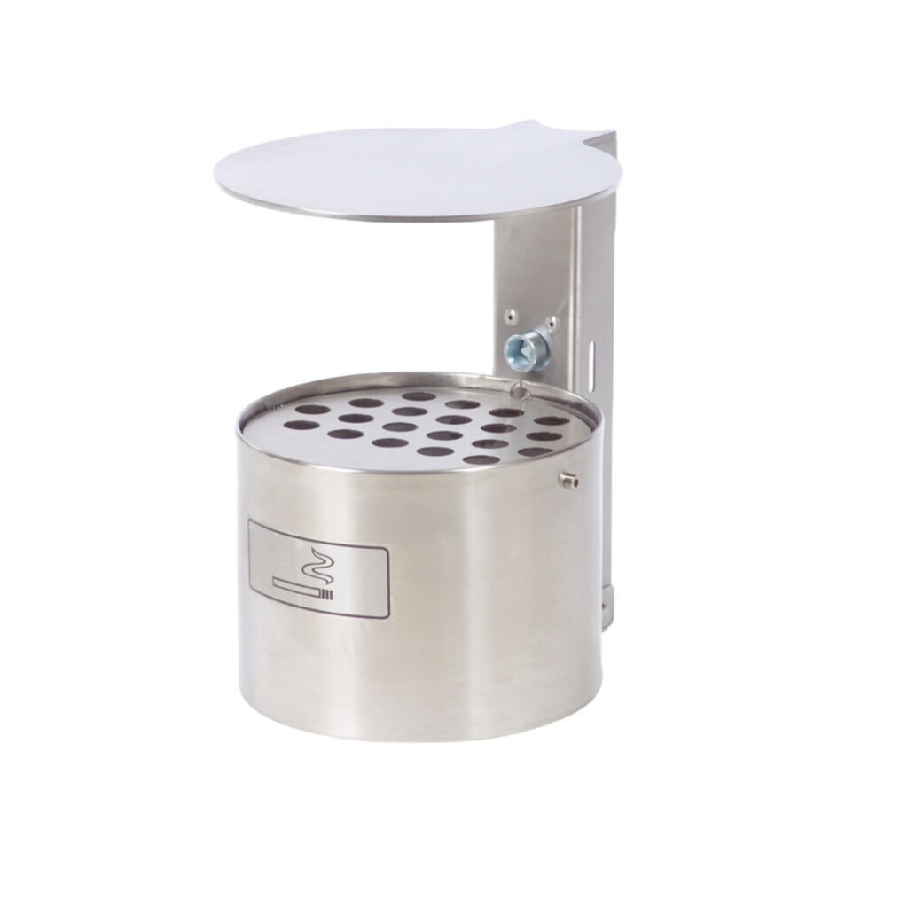 RENNER Wandasbak rond, met afdekkap, zonder paaltje, roestvrij staal, 4 liter Product afbeelding: RENNER Wandasbak rond, met afdekkap, zonder paaltje, roestvrij staal, 4 liter