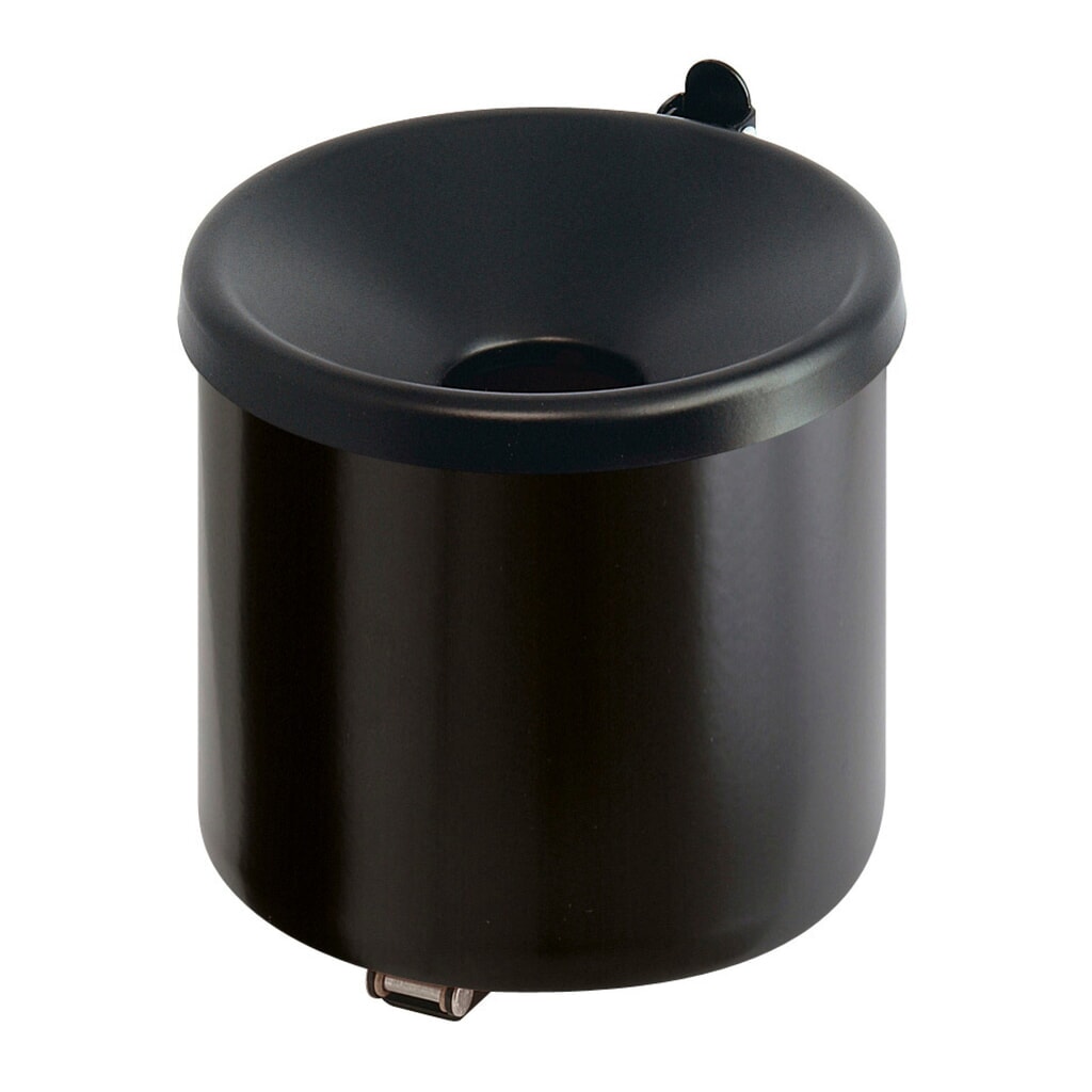 Wandasbak, zelfdovend, staal, zwart Product afbeelding: Wandasbak, zelfdovend, staal, zwart