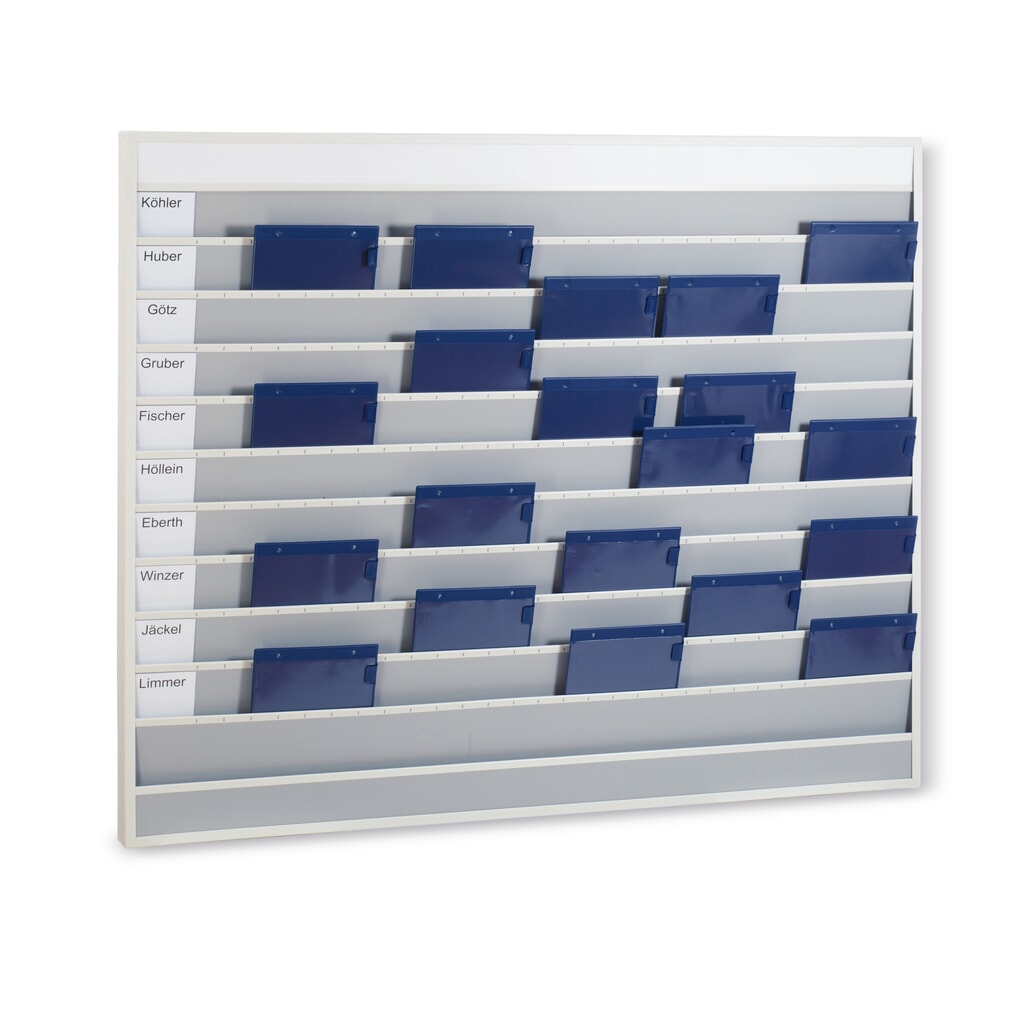 Wandbord van robuust PP, breed, hxb 1.765 x 1.575 mm, met 15 rails Product afbeelding: Wandbord van robuust PP, breed, hxb 1.765 x 1.575 mm, met 15 rails