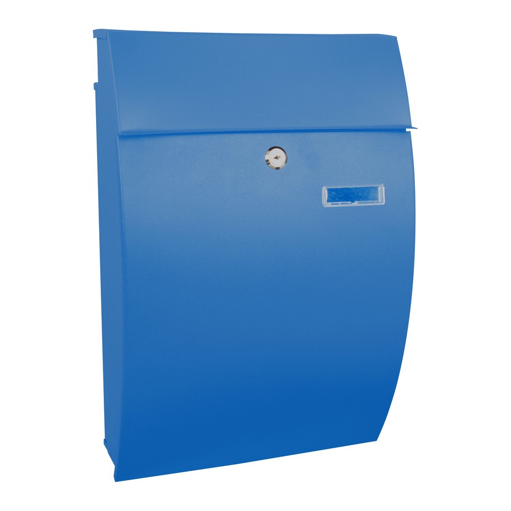 Product afbeelding: Wandbrievenbus Geronan, van verzinkt staal, met cilinderslot, blauw