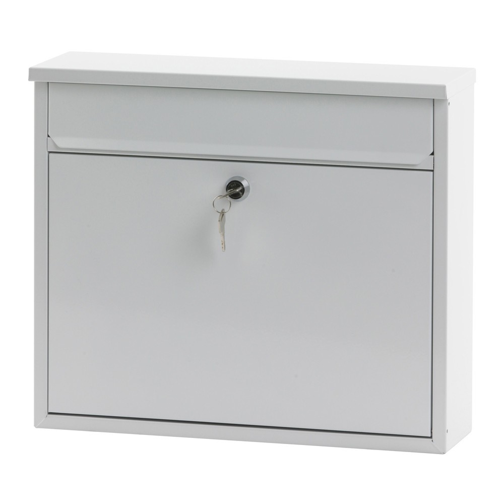 Product afbeelding: Wandbrievenbus Granadan, met cilinderslot, van verzinkt staal, wit