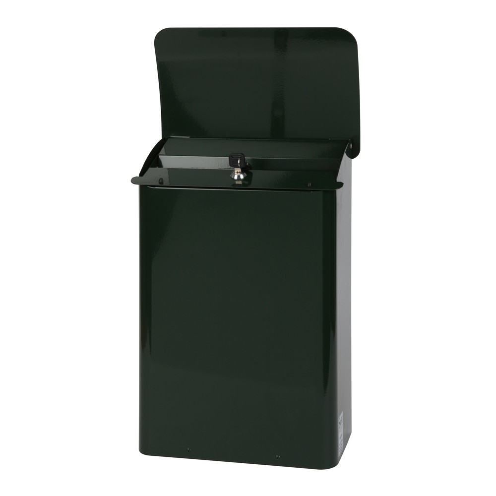 Productafbeelding nr. 2: Wandbrievenbus, lxbxh 180 x 290 x 425 mm, met afsluitbare inwerpopening, groen