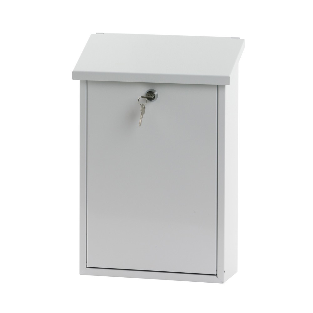 Product afbeelding: Wandbrievenbus Toledon, met cilinderslot, van verzinkt staal, wit