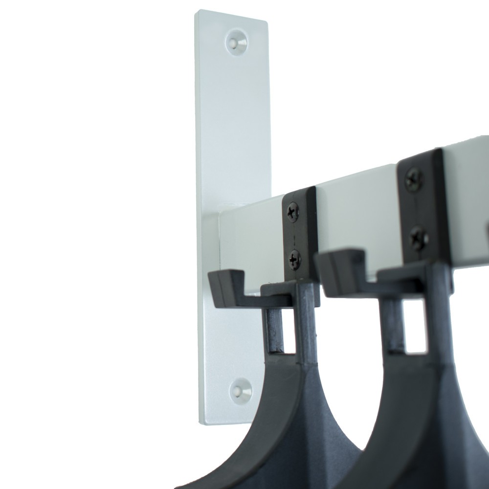 Productafbeelding nr. 2: Wandgarderobe HIQ, om vast te schroeven, zwart, aluminiumgrijs, 2 haken, inclusief 2 kleerhangers