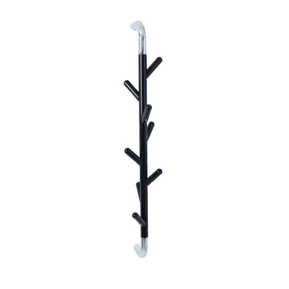 Product afbeelding: Wandgarderobe Linair, om vast te schroeven, 8 haken, verchroomd, zwart