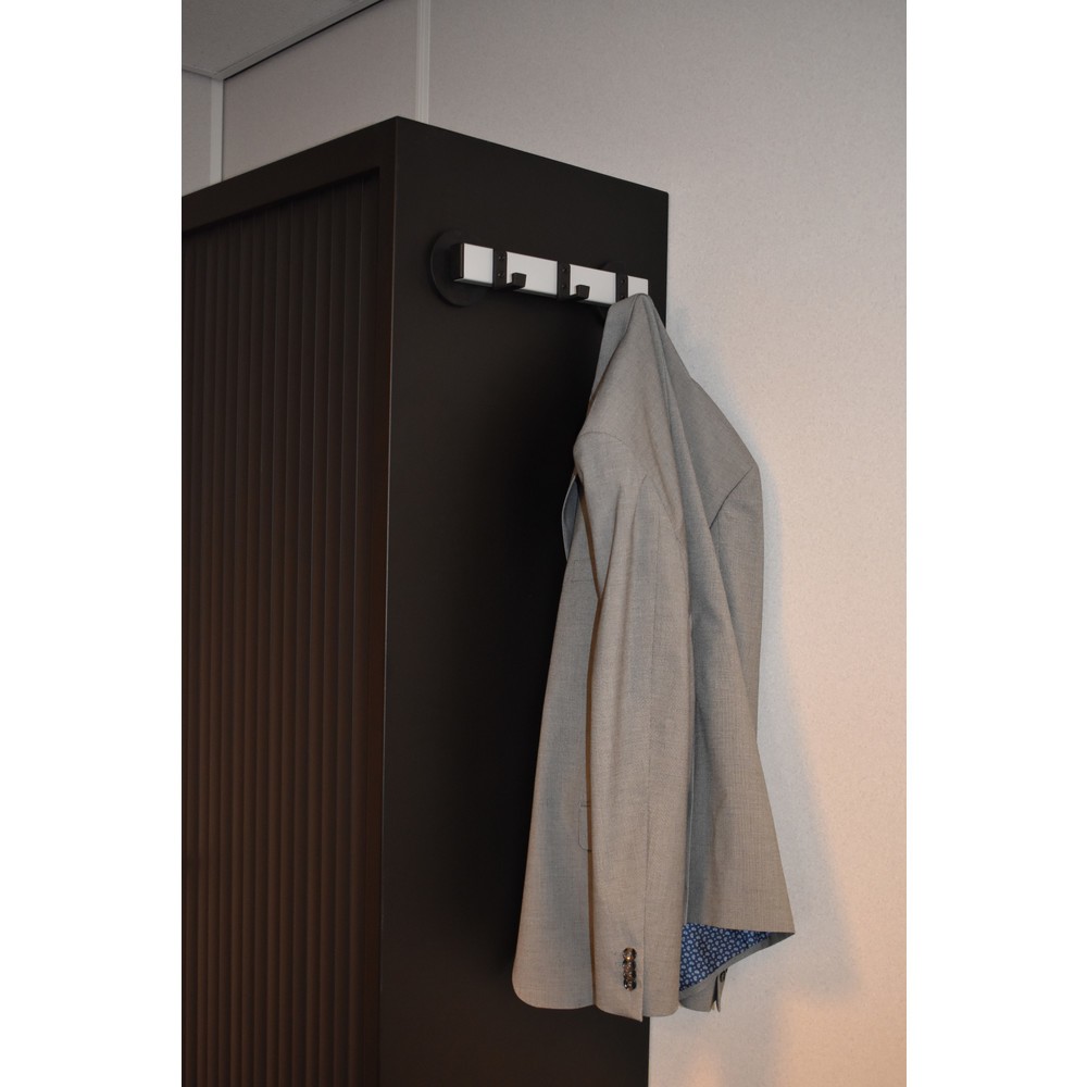 Productafbeelding nr. 3: Wandgarderobe, magnetisch, 3 haken, zwart, aluminiumgrijs
