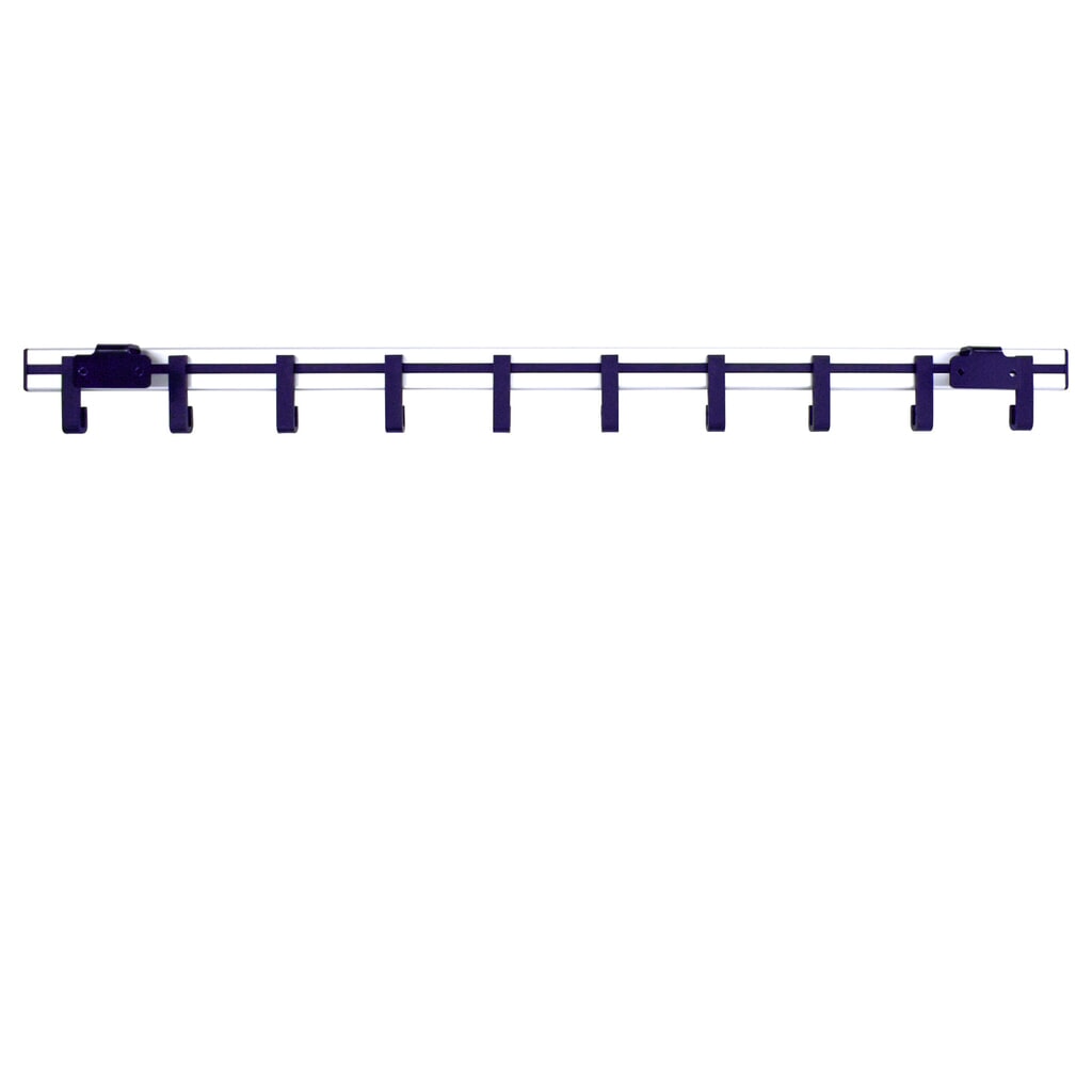 Productafbeelding nr. 2: Wandgarderobe, om vast te schroeven, 10 haken, grijs, zwart