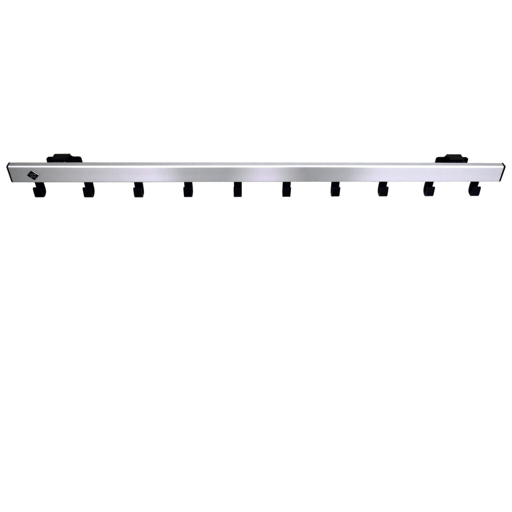 Wandgarderobe, om vast te schroeven, 10 haken, grijs, zwart Productafbeelding nr. 3: Wandgarderobe, om vast te schroeven, 10 haken, grijs, zwart