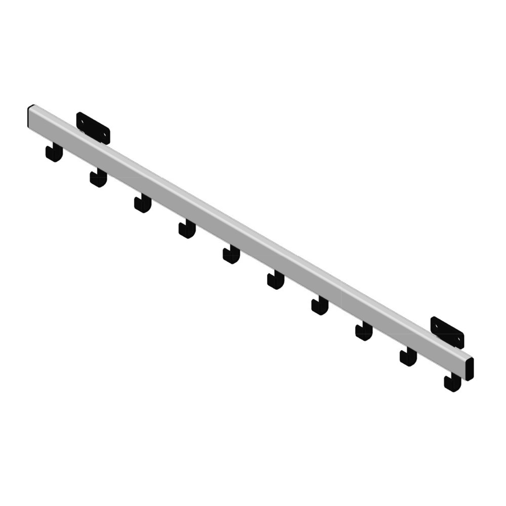 Productafbeelding nr. 4: Wandgarderobe, om vast te schroeven, 10 haken, grijs, zwart