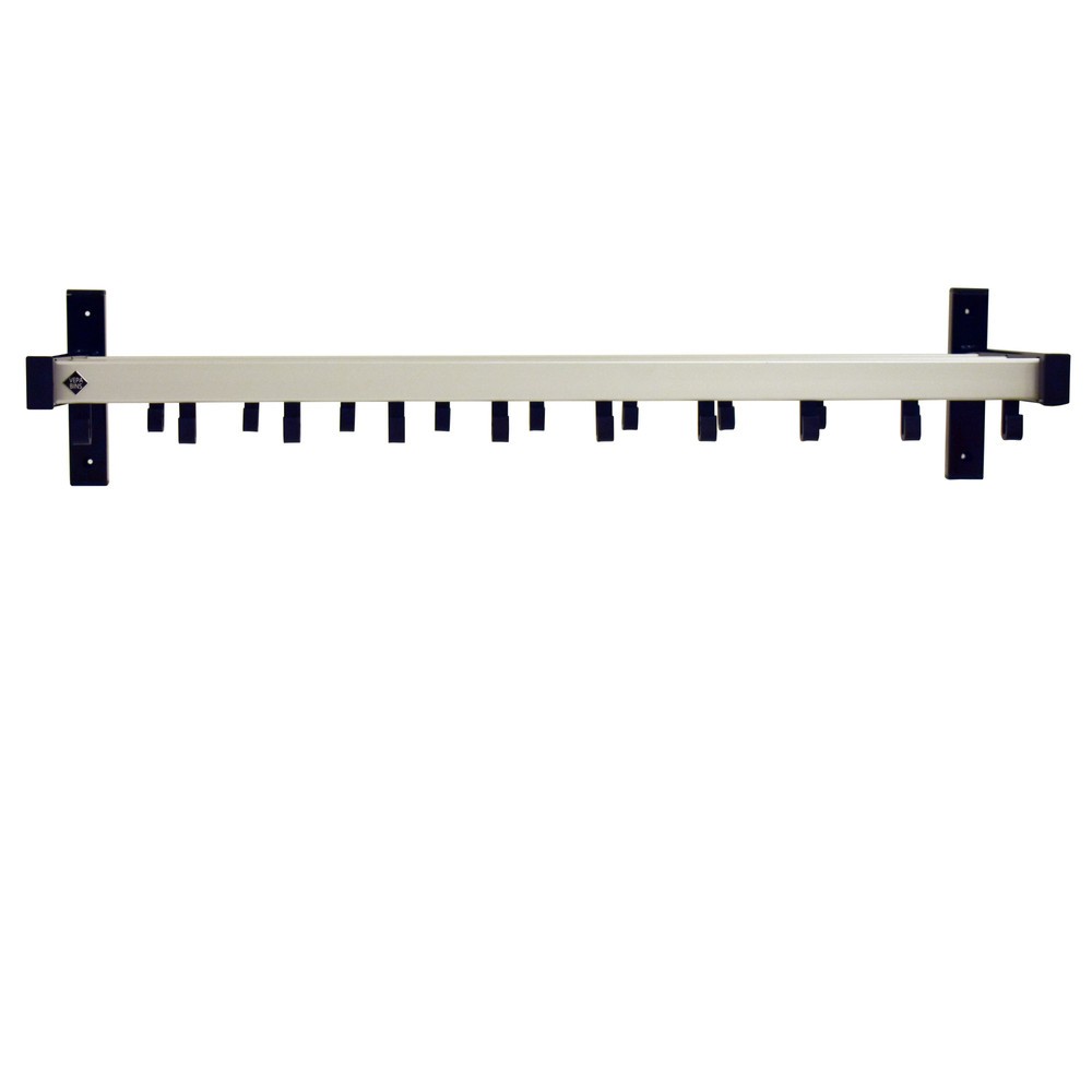 Product afbeelding: Wandgarderobe, om vast te schroeven, 19 haken, grijs, zwart