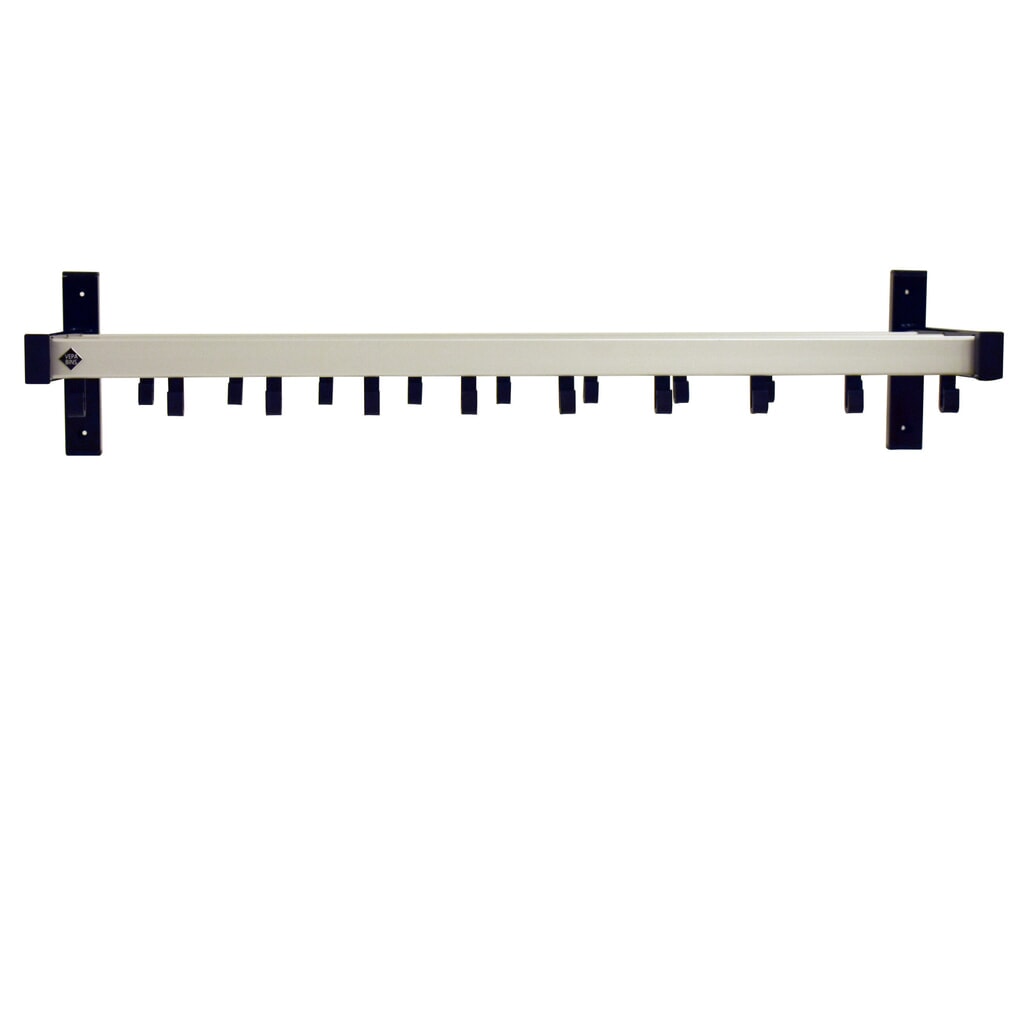 Product afbeelding: Wandgarderobe, om vast te schroeven, 19 haken, grijs, zwart