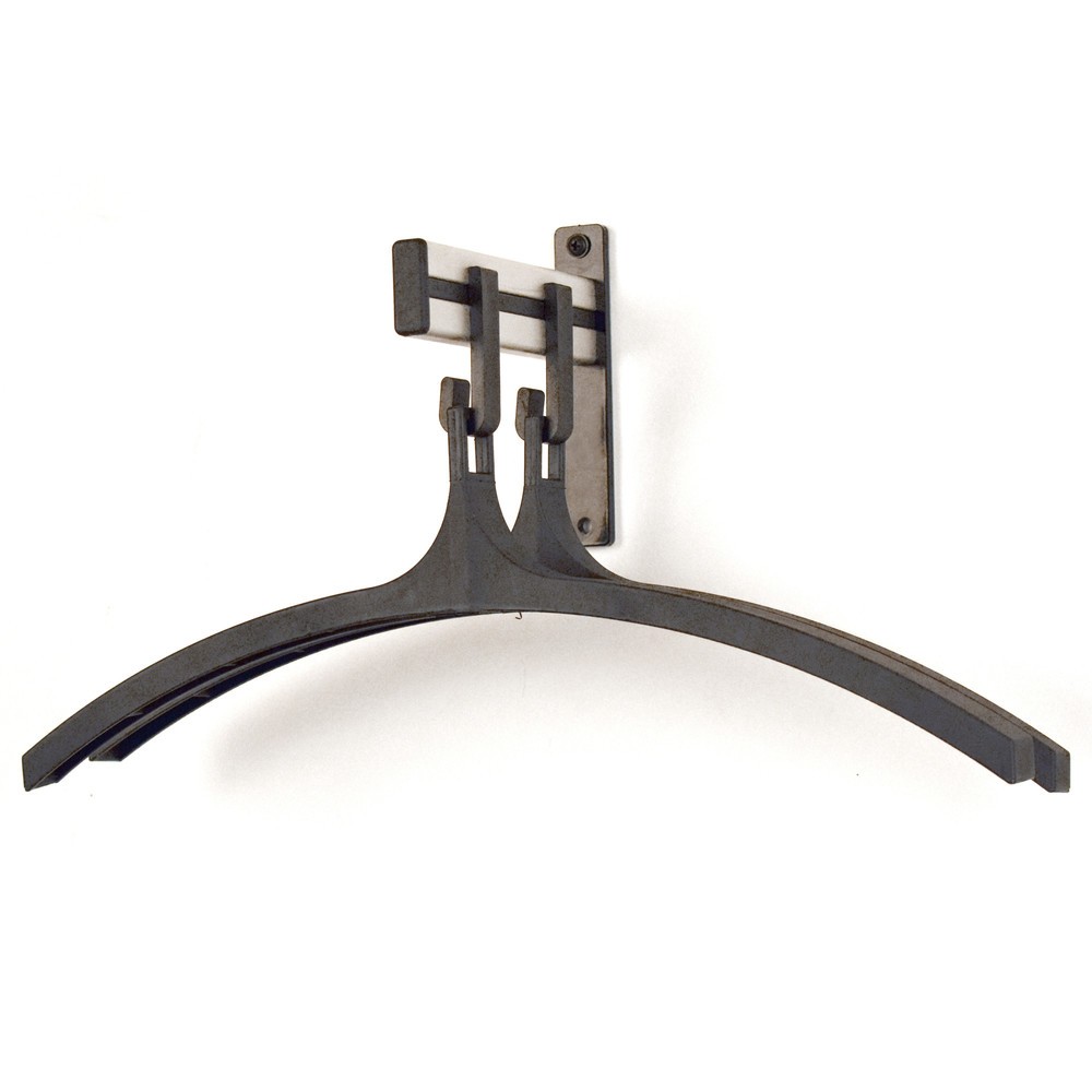 Productafbeelding nr. 3: Wandgarderobe, om vast te schroeven, 2 haken, inclusief 2 kleerhangers, grijs, zwart