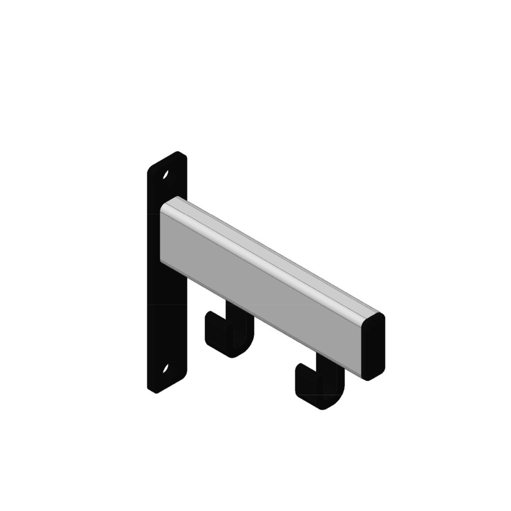 Productafbeelding nr. 4: Wandgarderobe, om vast te schroeven, 2 haken, inclusief 2 kleerhangers, grijs, zwart