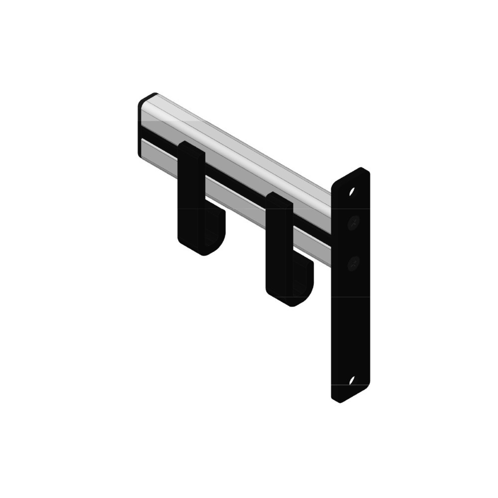 Productafbeelding nr. 5: Wandgarderobe, om vast te schroeven, 2 haken, inclusief 2 kleerhangers, grijs, zwart