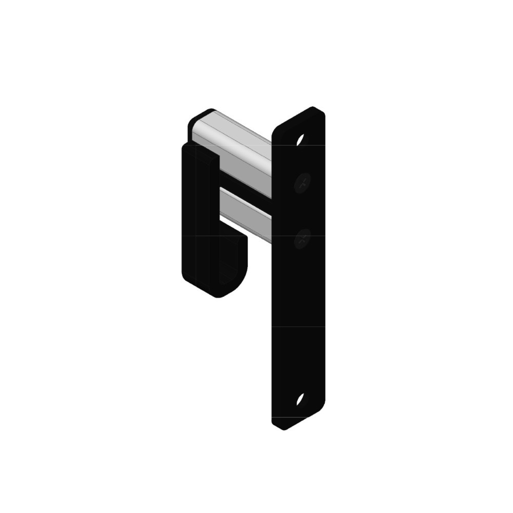 Productafbeelding nr. 2: Wandgarderobe, om vast te schroeven, inclusief 1 kleerhanger, grijs, zwart
