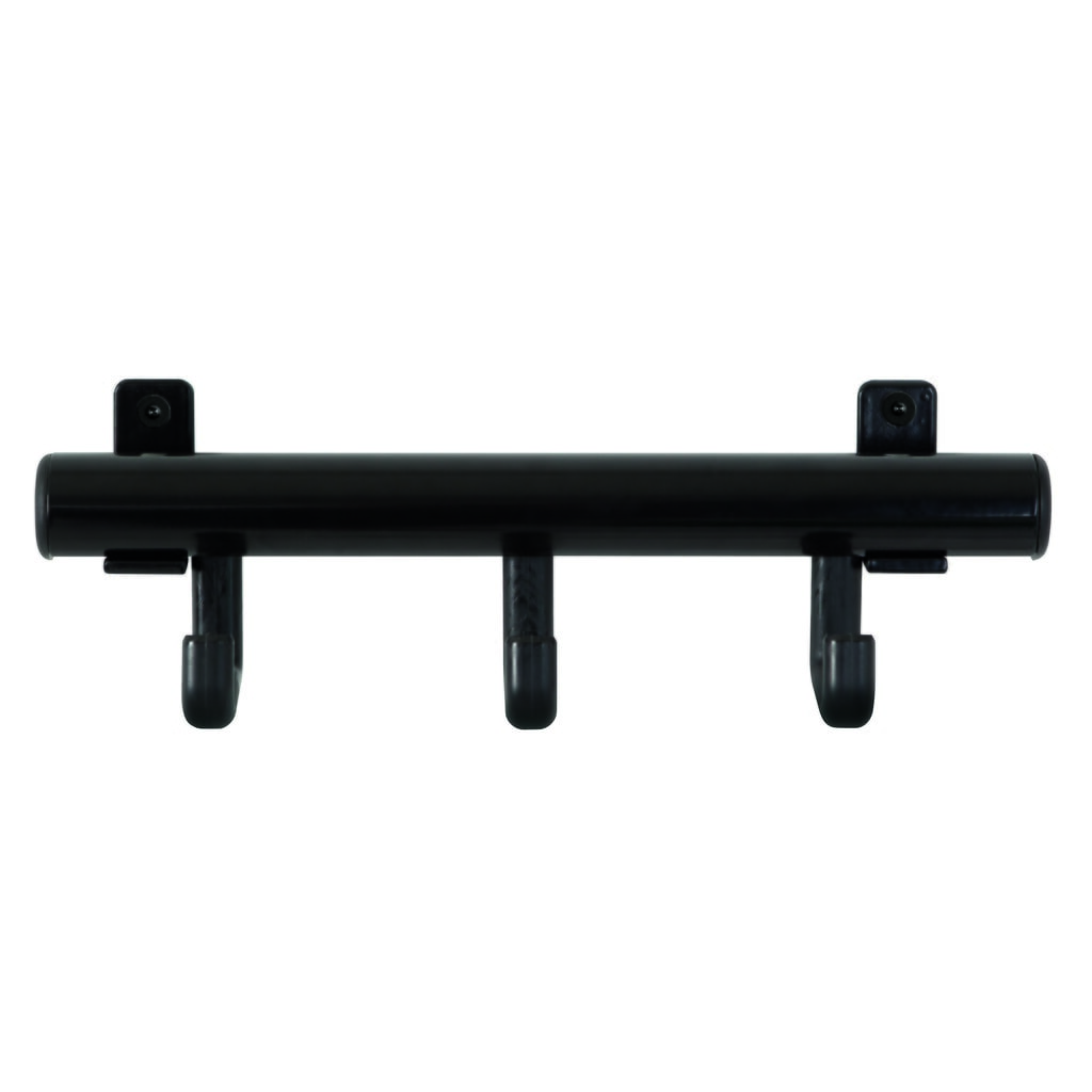 Wandgarderobe Techno, om vast te schroeven, 3 haken, zwart Product afbeelding: Wandgarderobe Techno, om vast te schroeven, 3 haken, zwart