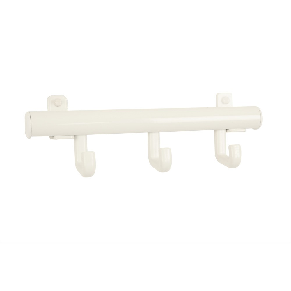 Product afbeelding: Wandgarderobe Techno, om vast te schroeven, 3 haken, wit
