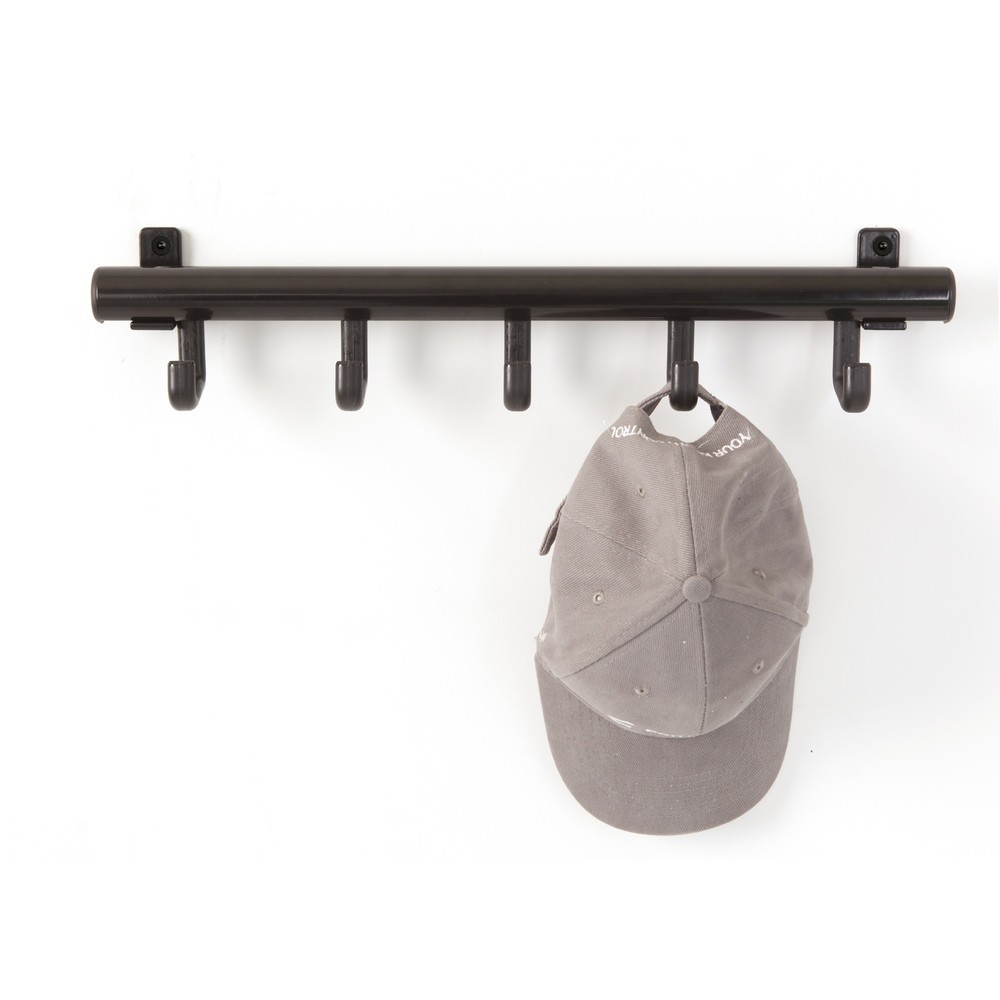 Productafbeelding nr. 3: Wandgarderobe Techno, om vast te schroeven, 5 haken, zwart