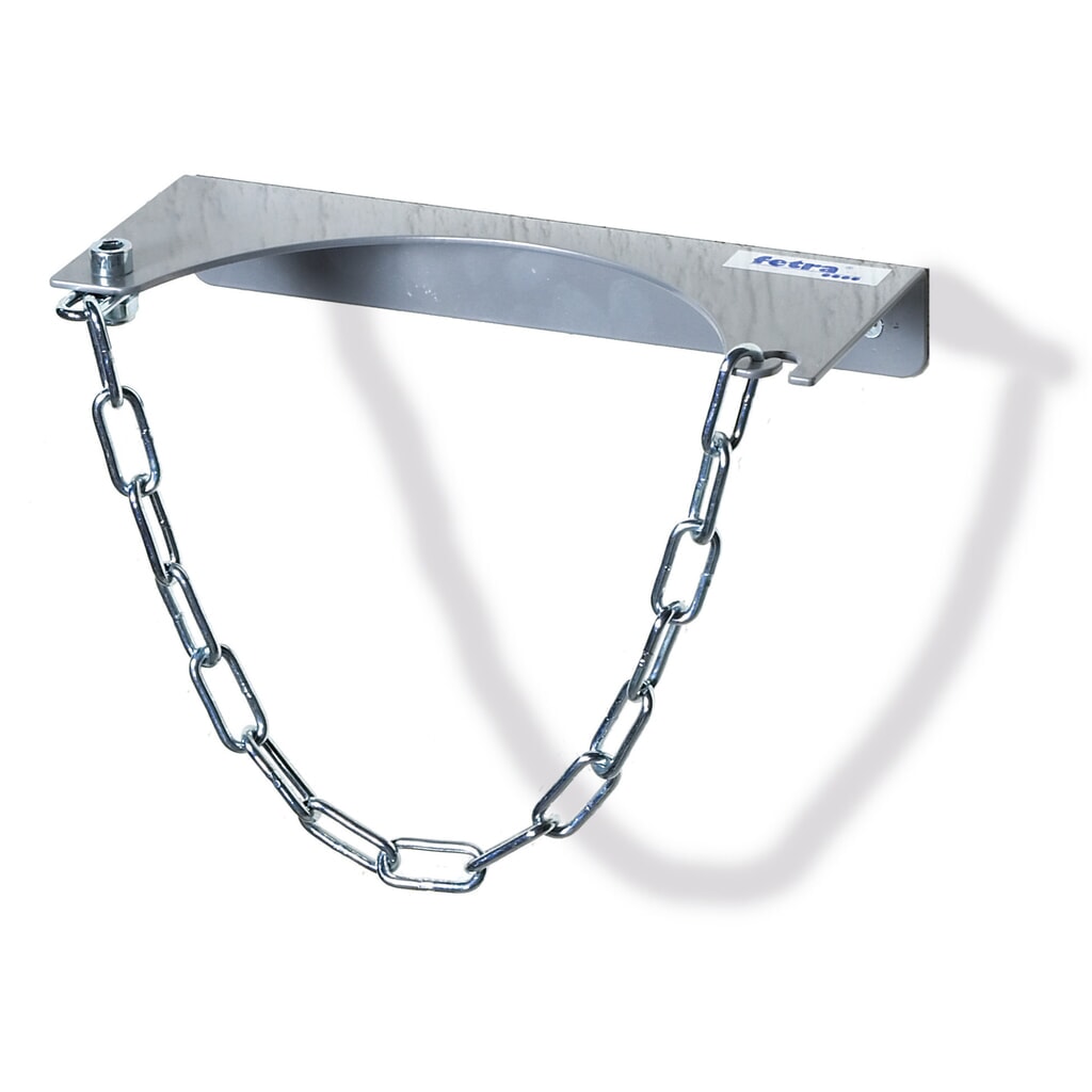 Wandhouder fetra® voor 1 gasfles, kettingbeveiliging, fles-Ø 230 mm Product afbeelding: Wandhouder fetra® voor 1 gasfles, kettingbeveiliging, fles-Ø 230 mm