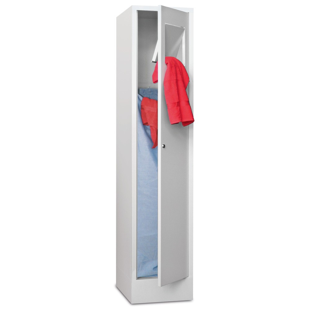 Product afbeelding: Waskast PAVOY, hxbxd 1.850 x 400 x 500 mm, met sokkel, lichtblauw, lichtgrijs
