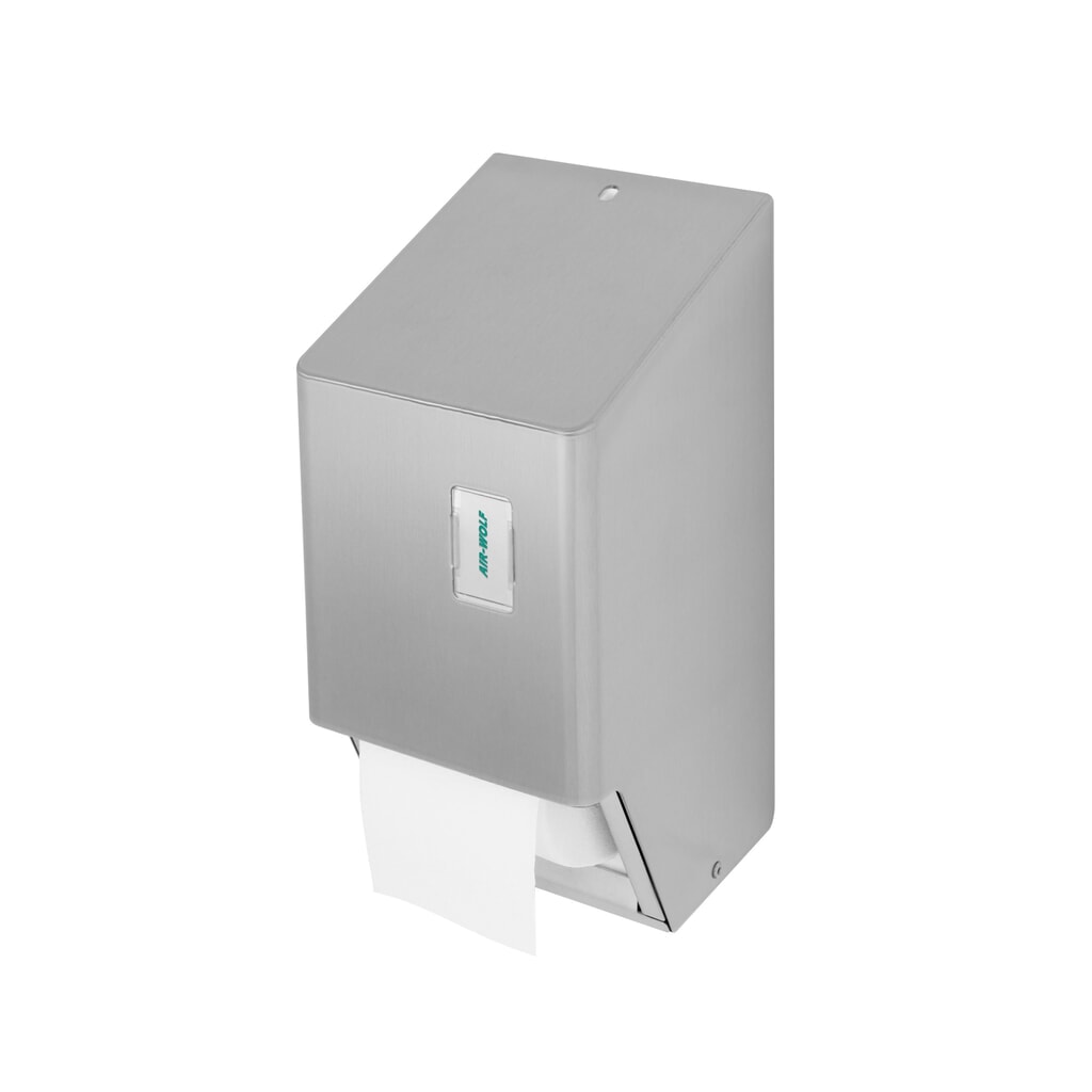 Wc-papierdispenser Air-Wolf voor 2 huishoudrollen geborsteld roestvrij staal Product afbeelding: Wc-papierdispenser Air-Wolf voor 2 huishoudrollen geborsteld roestvrij staal