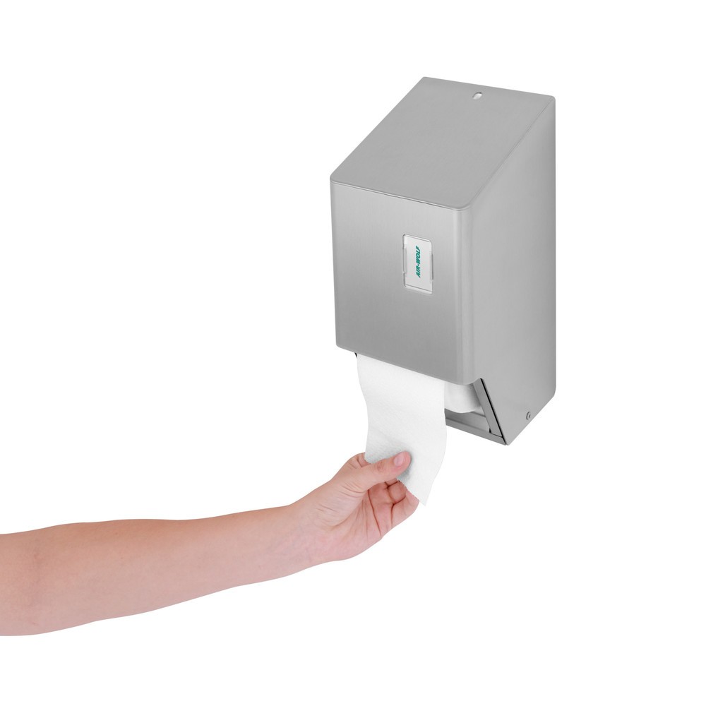 Productafbeelding nr. 2: Wc-papierdispenser Air-Wolf voor 2 huishoudrollen geborsteld roestvrij staal