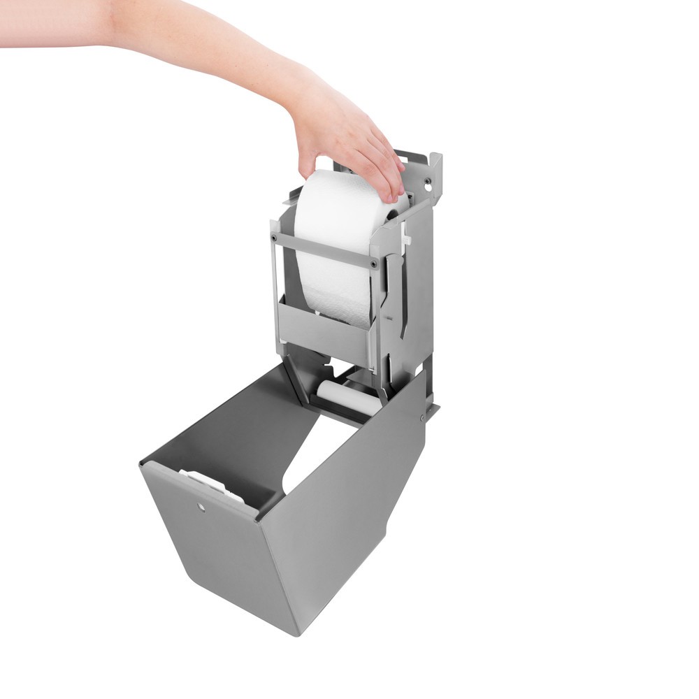 Productafbeelding nr. 3: Wc-papierdispenser Air-Wolf voor 2 huishoudrollen geborsteld roestvrij staal