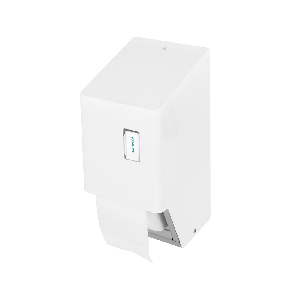 Wc-papierdispenser Air-Wolf voor 2 huishoudrollen wit Productafbeelding nr. 1: Wc-papierdispenser Air-Wolf voor 2 huishoudrollen wit