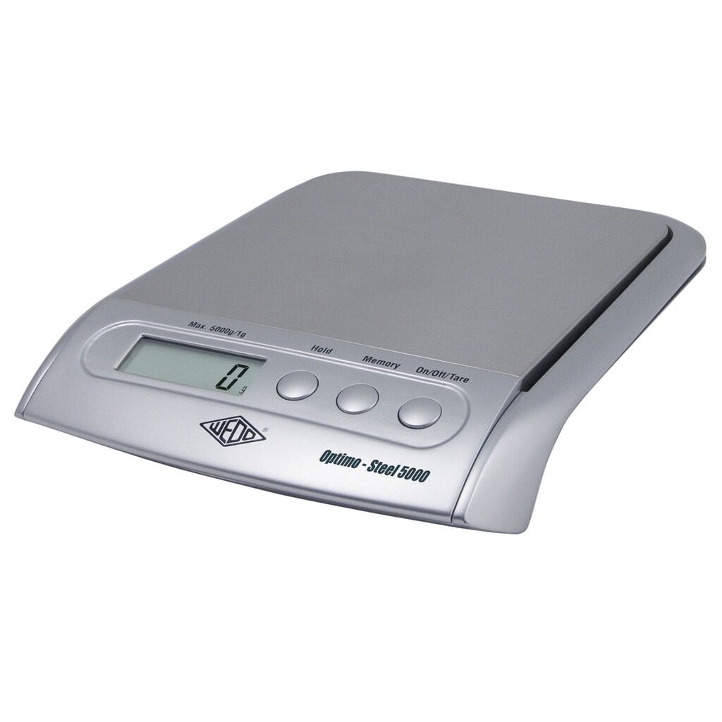 Briefweegschaal WEDO® Optimo Steel 5000, draagvermogen 5 kg, cijferinterval 1g Product afbeelding: Briefweegschaal WEDO® Optimo Steel 5000, draagvermogen 5 kg, cijferinterval 1g